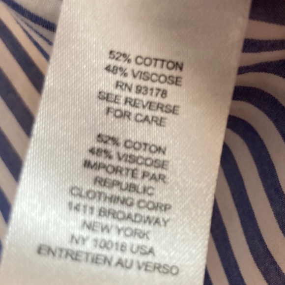 Pinstripe Button Down Shirt Blue/White Size XS - Picture 6 of 7